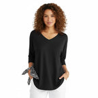 Linnenblend T‑shirt dames – casual dagelijks comfort - Miss Madera