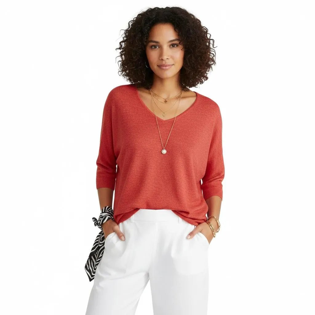Linnenblend T‑shirt dames – casual dagelijks comfort - Miss Madera