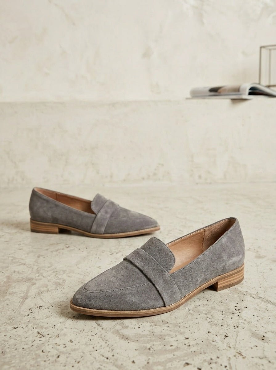 Loafers Orthopedisch grijze suède instappers - Miss Madera
