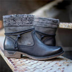 Miss | Enkellaarzen Dames Vetersluiting Vintage Hak