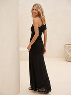 Maxi Jurk Dames Asymmetrisch | Contemporain Roze Oranje - Miss Madera