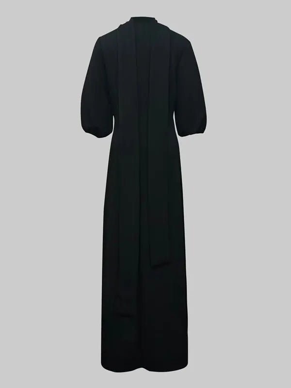 Maxi Jurk Dames | Getailleerd Goudknopen Hoge Split - Miss Madera