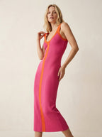 Maxi jurk gestreept met V - hals - Miss Madera