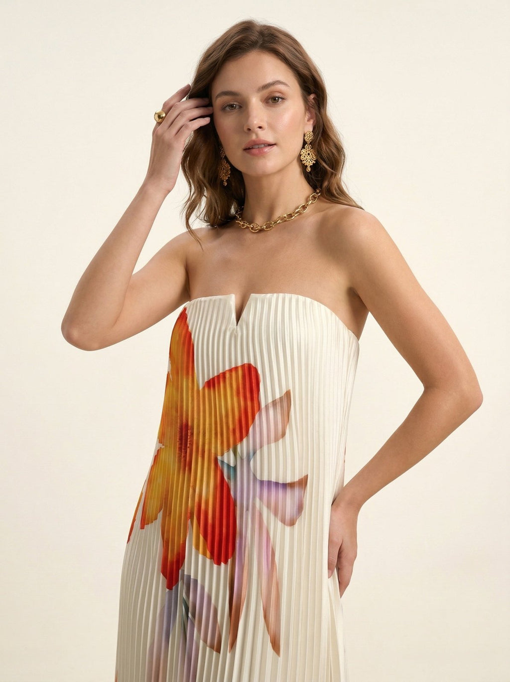 Maxi Jurk grootschalige bloemenprint - Miss Madera