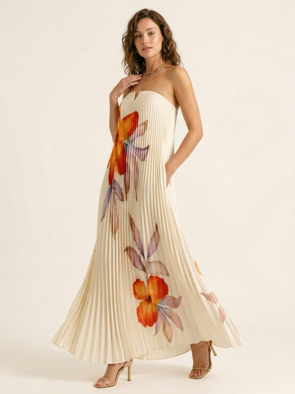 Maxi Jurk grootschalige bloemenprint - Miss Madera
