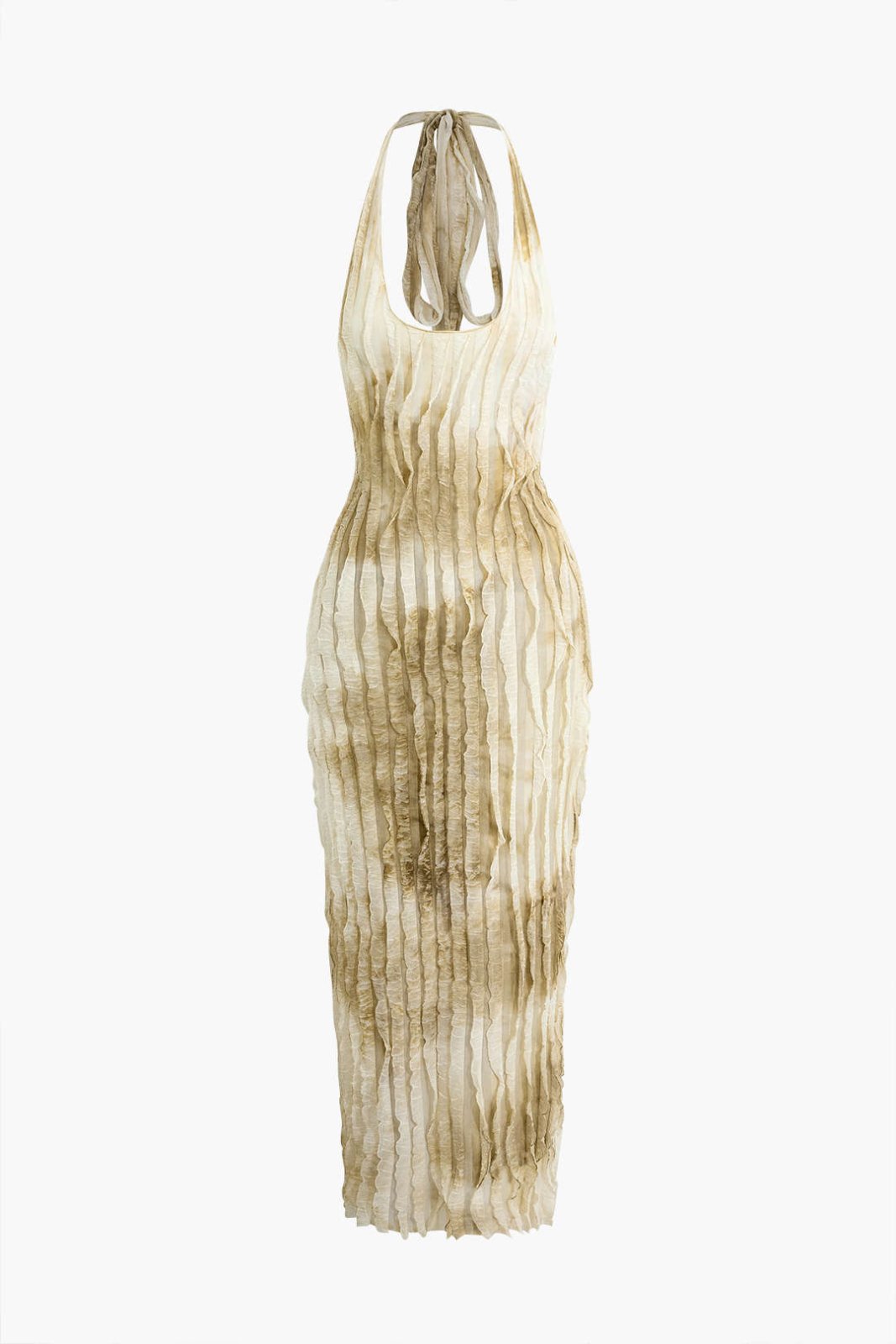 Maxi Jurk met verticale ruches - Miss Madera