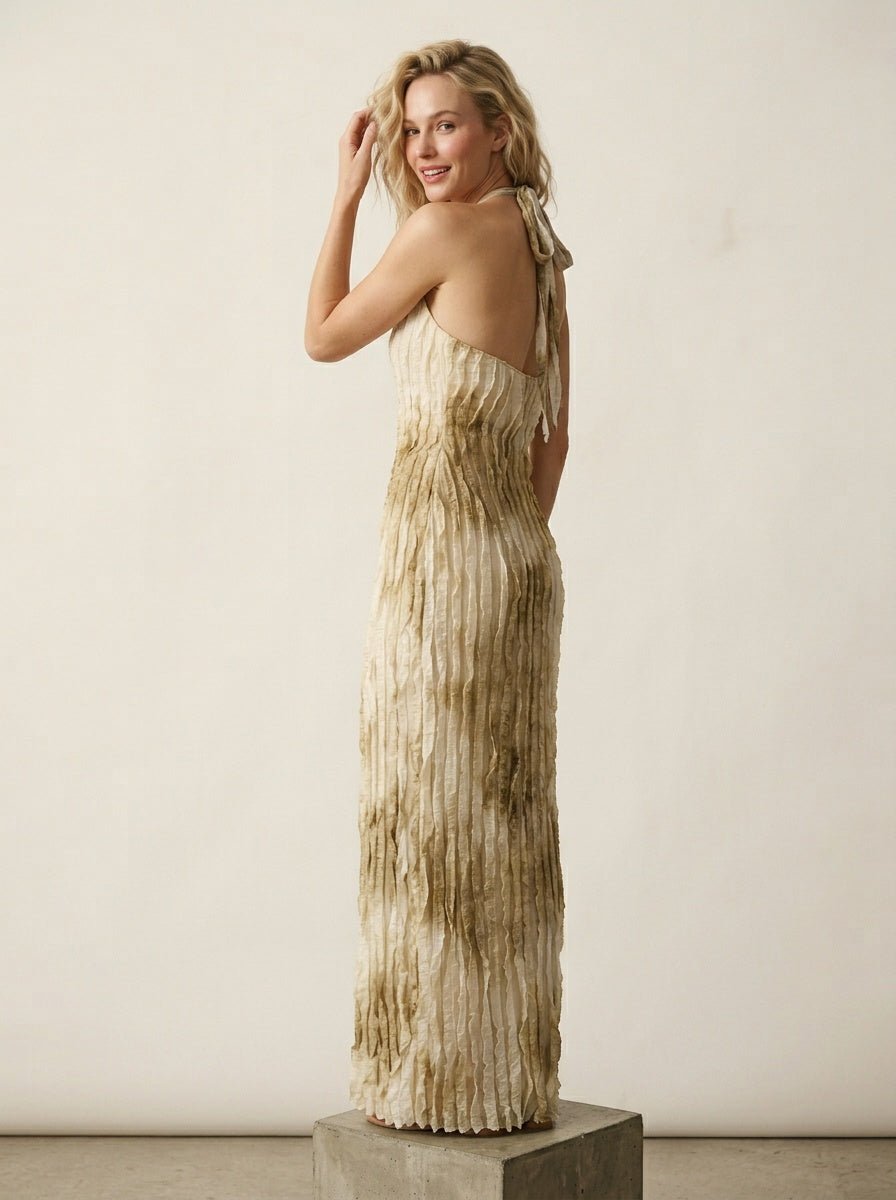 Maxi Jurk met verticale ruches - Miss Madera
