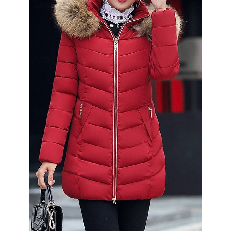 Miss | Winterjas Dames Gewatteerde Parka Vegan Fur Capuchon