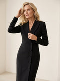 Midi Blazerjurk met asymmetrische knoopdetail - Miss Madera