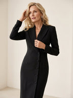 Midi Blazerjurk met asymmetrische knoopdetail - Miss Madera