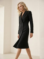 Midi Blazerjurk met asymmetrische knoopdetail - Miss Madera