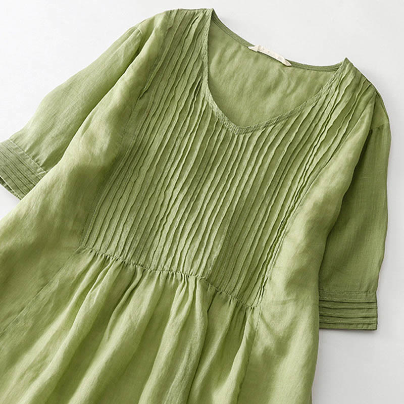 Midi Jurk met Pintuck detail - Miss Madera