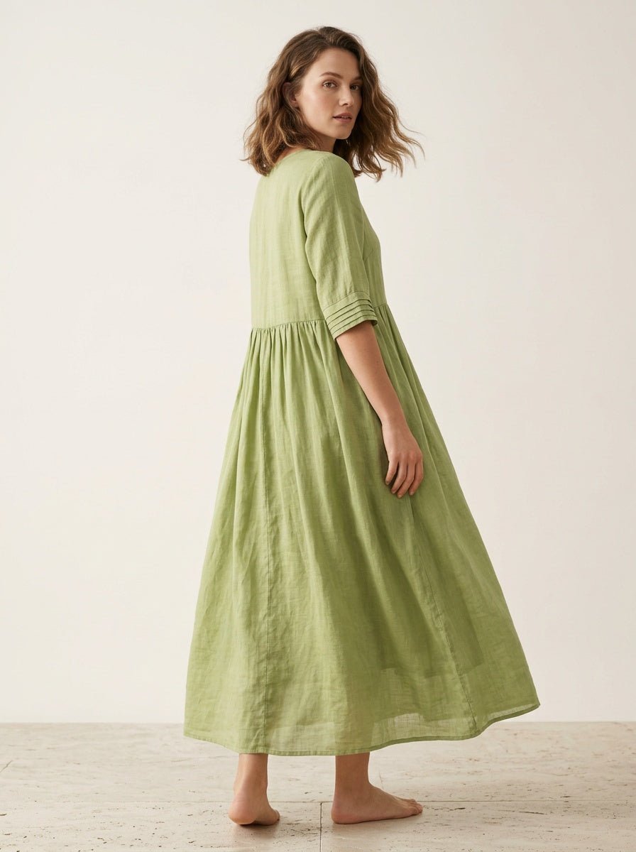 Midi Jurk met Pintuck detail - Miss Madera