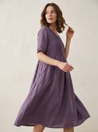 Midi Jurk met Pintuck detail - Miss Madera