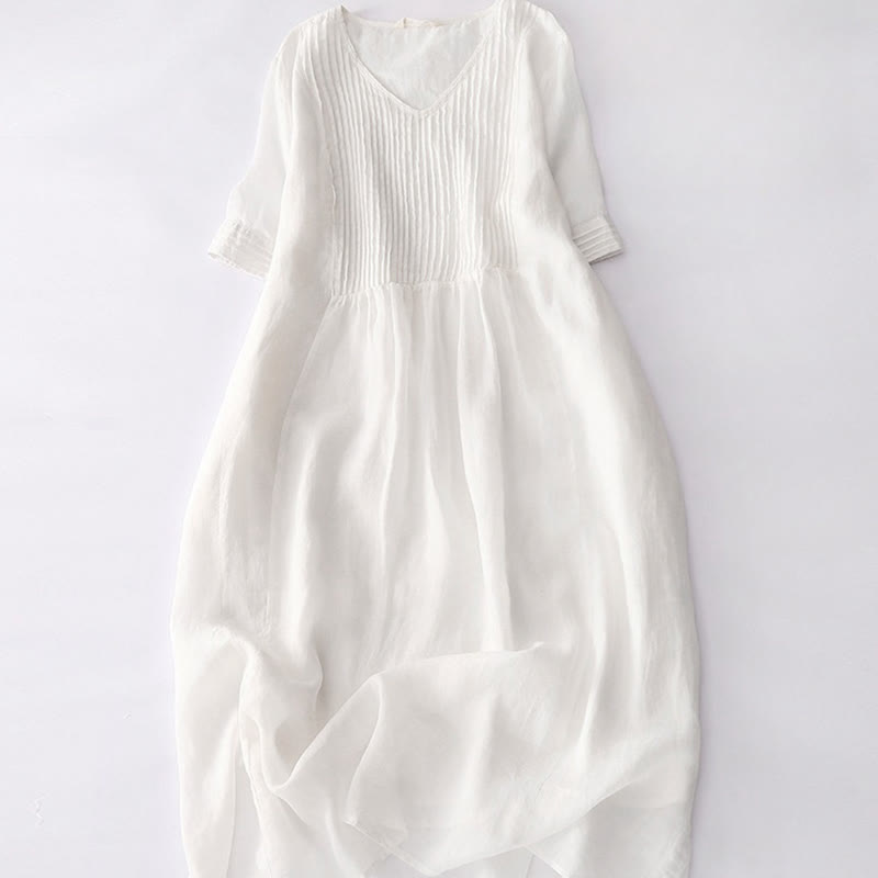 Midi Jurk met Pintuck detail - Miss Madera