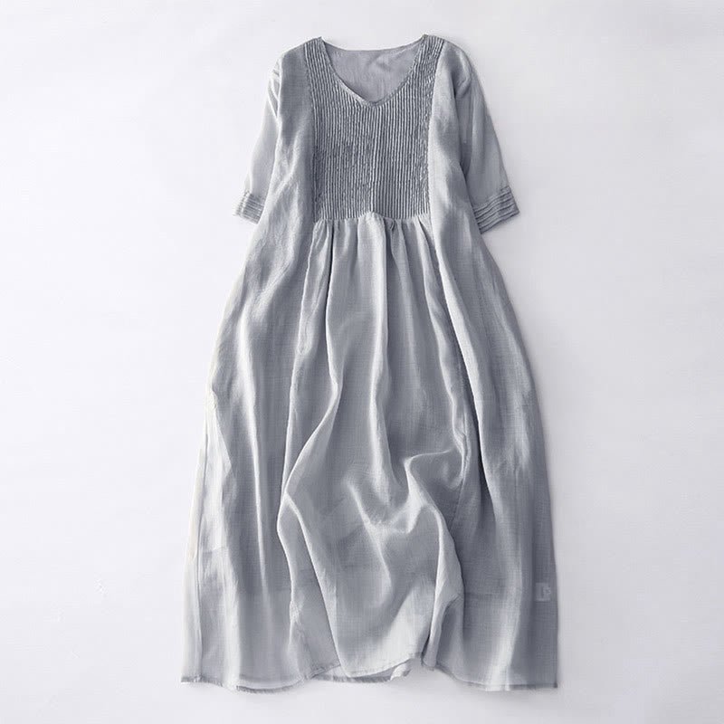 Midi Jurk met Pintuck detail - Miss Madera
