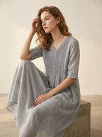 Midi Jurk met Pintuck detail - Miss Madera