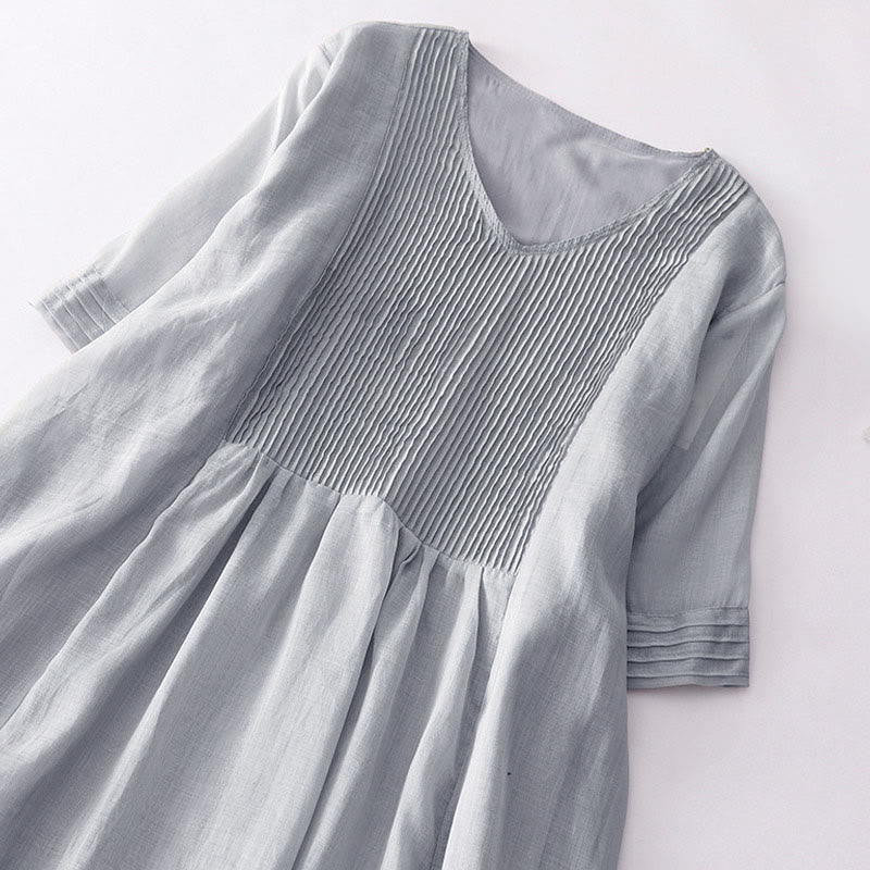 Midi Jurk met Pintuck detail - Miss Madera