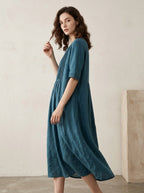 Midi Jurk met Pintuck detail - Miss Madera
