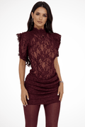 Mini Jurk Dames Bodycon Kant | Contemporary - Katoenmix - Miss Madera