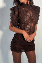 Mini Jurk Dames Bodycon Kant | Contemporary - Katoenmix - Miss Madera