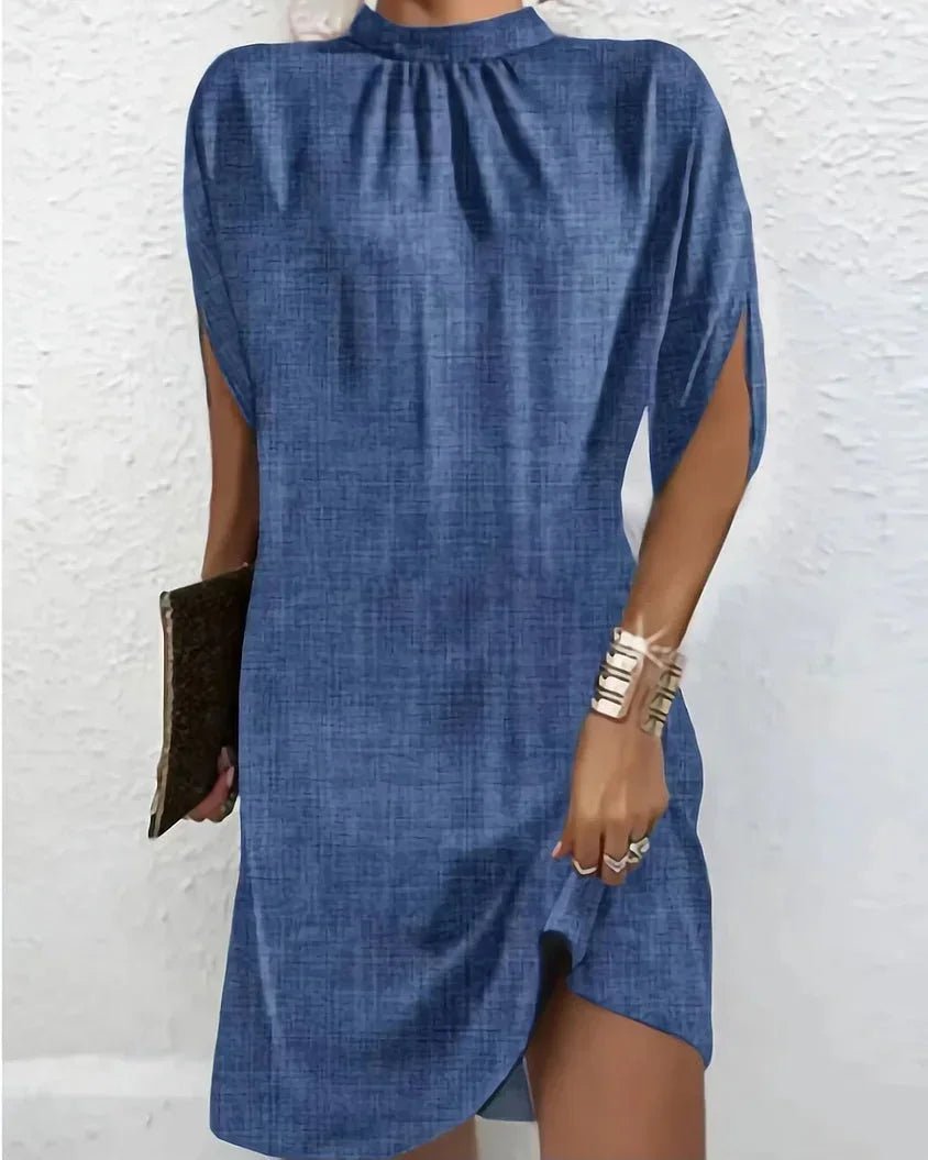Mini Jurk Dames Vleermuismouw | Eigentijds - Denim - Miss Madera