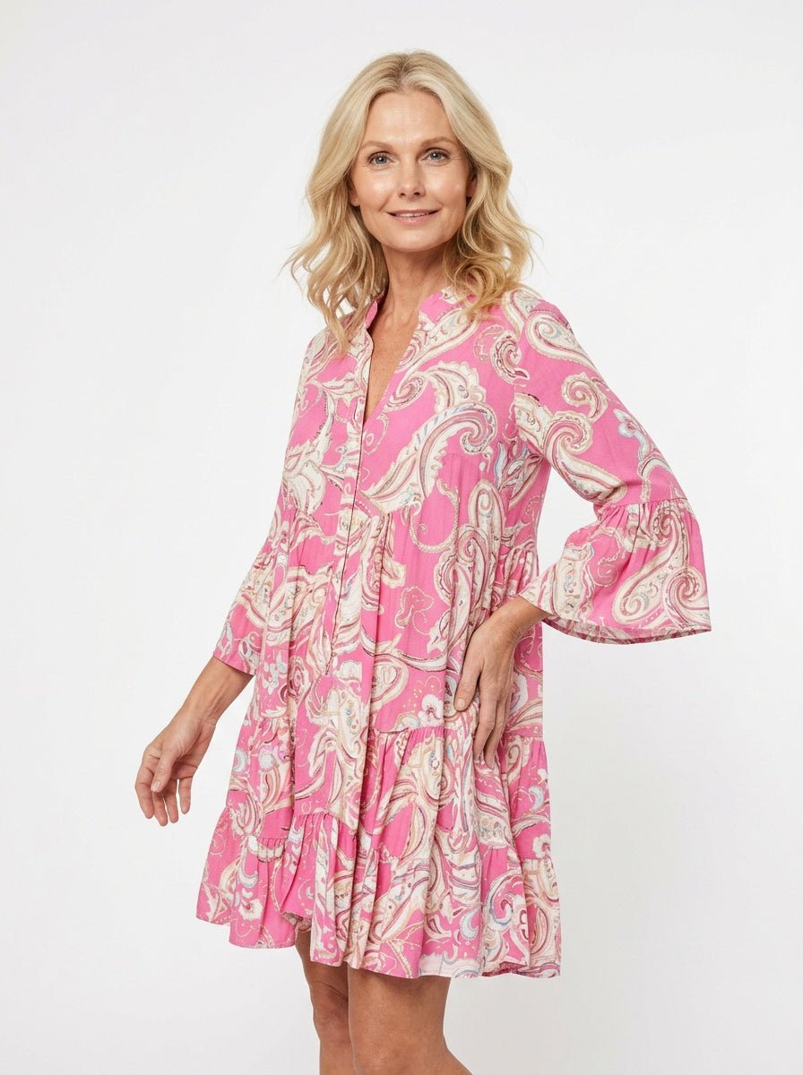 Mini Jurk levendige paisley print - Miss Madera