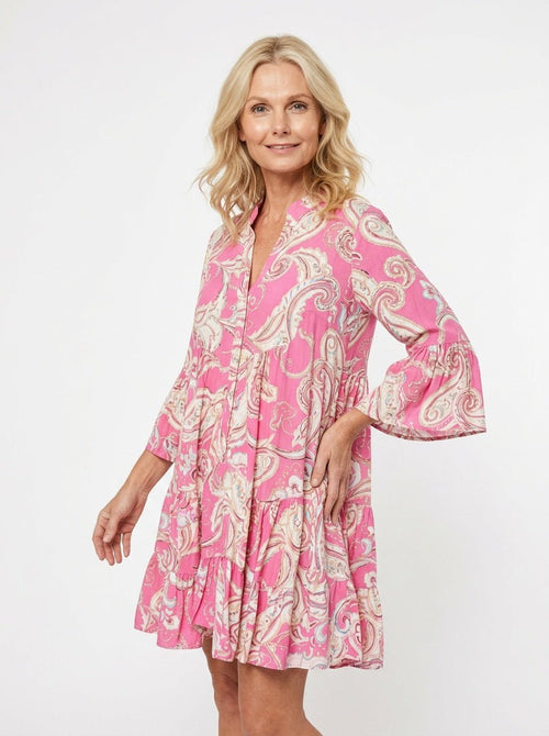 Mini Jurk levendige paisley print - Miss Madera