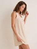 Mini Jurk met gestreept patroon en ruches - Miss Madera
