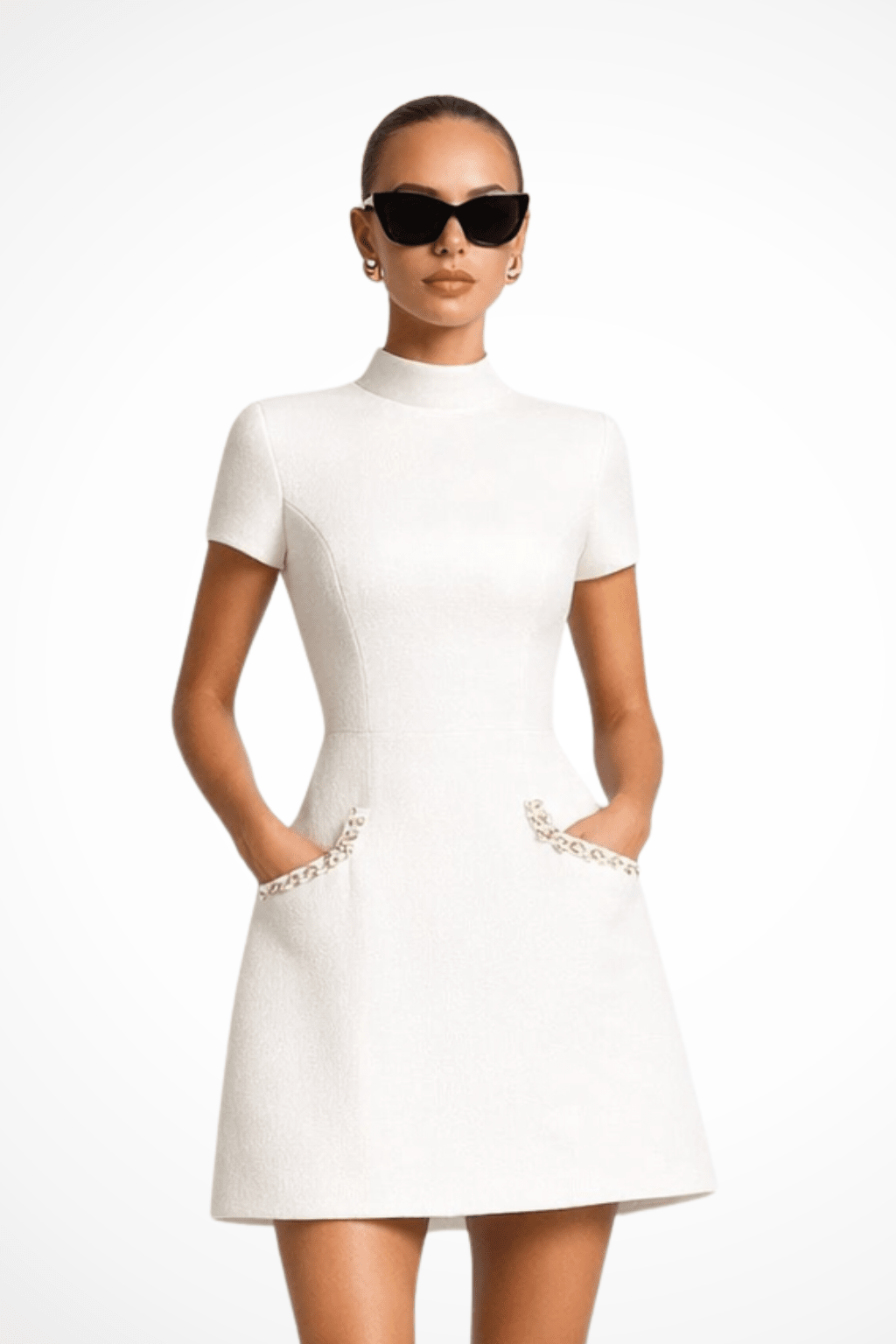 Mini Jurk Pareldetail Dames | Contemporary - Miss Madera - Miss Madera