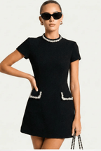 Mini Jurk Pareldetail Dames | Contemporary - Miss Madera - Miss Madera