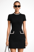 Mini Jurk Pareldetail Dames | Contemporary - Miss Madera - Miss Madera