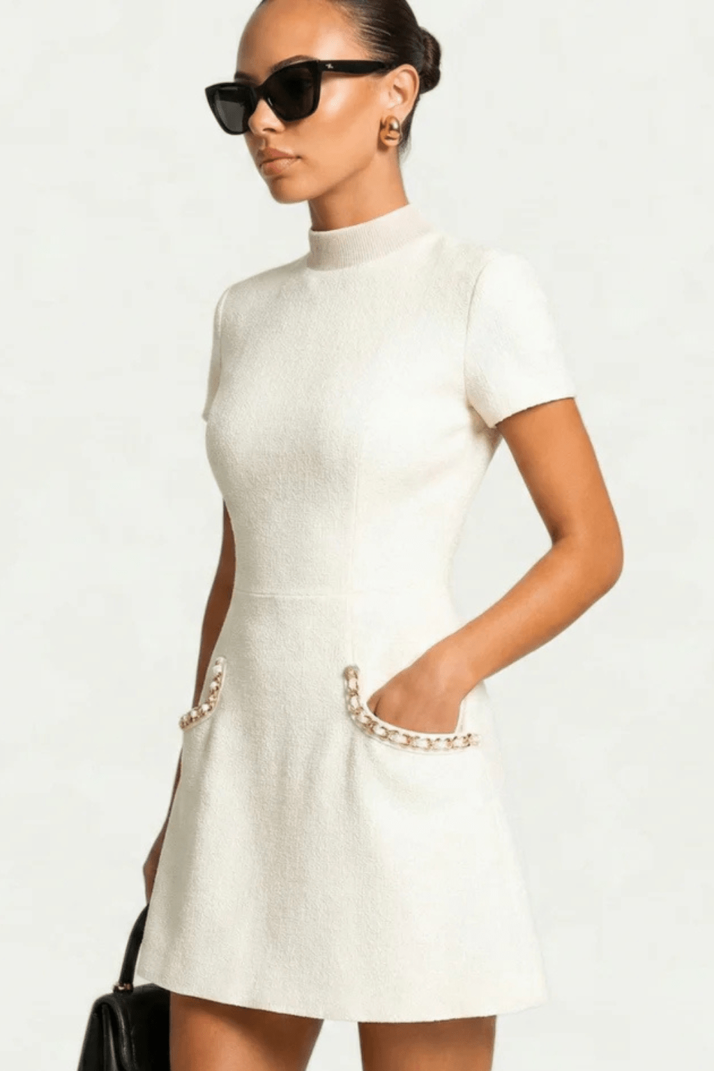 Mini Jurk Pareldetail Dames | Contemporary - Miss Madera - Miss Madera