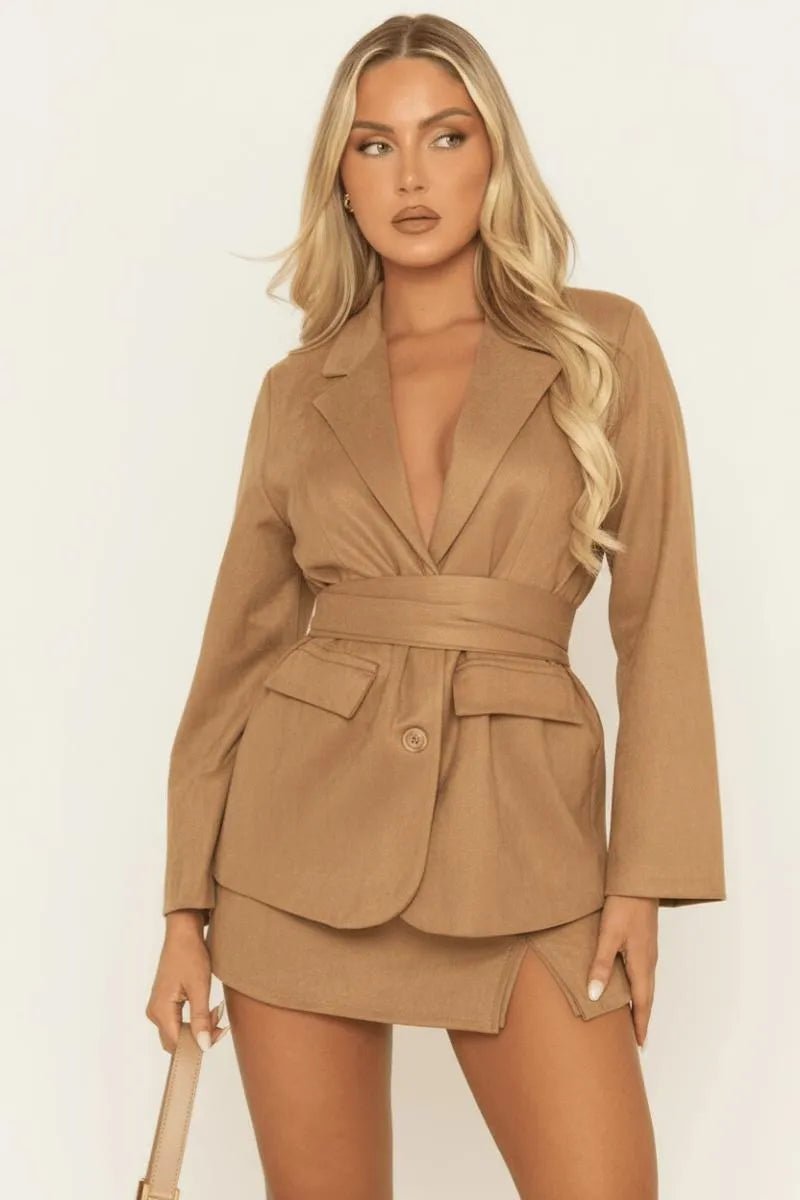 Miss | Blazer Dames Casual Elegant - Polyester/elastaan mix met suède - look afwerking - Miss Madera
