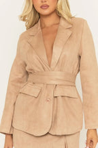 Miss | Blazer Dames Casual Elegant - Polyester/elastaan mix met suède - look afwerking - Miss Madera