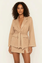 Miss | Blazer Dames Casual Elegant - Polyester/elastaan mix met suède - look afwerking - Miss Madera