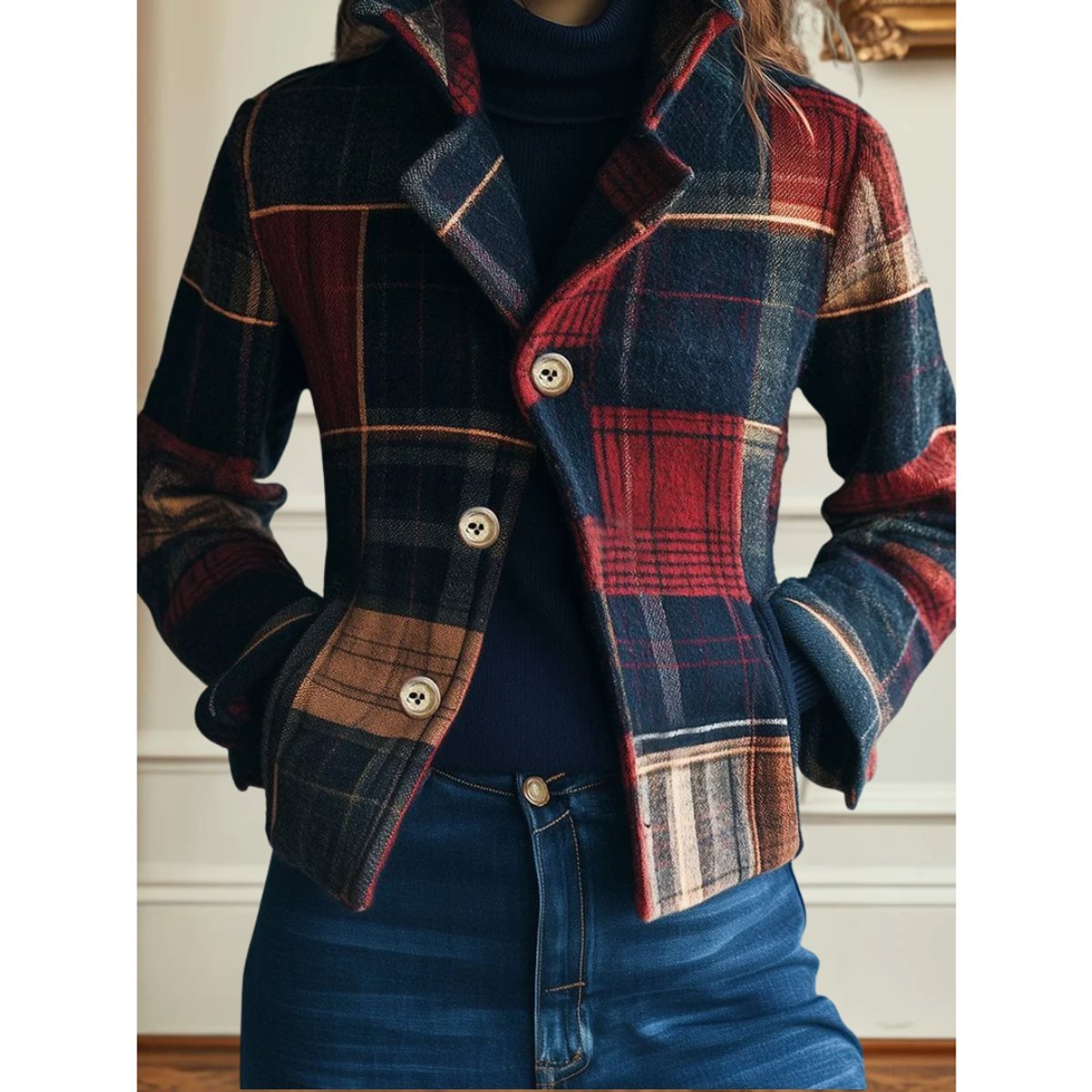Miss | Blazer Dames Cropped Ruit Vintage Eén-Knoop - Miss Madera MIS-3Q2GMK