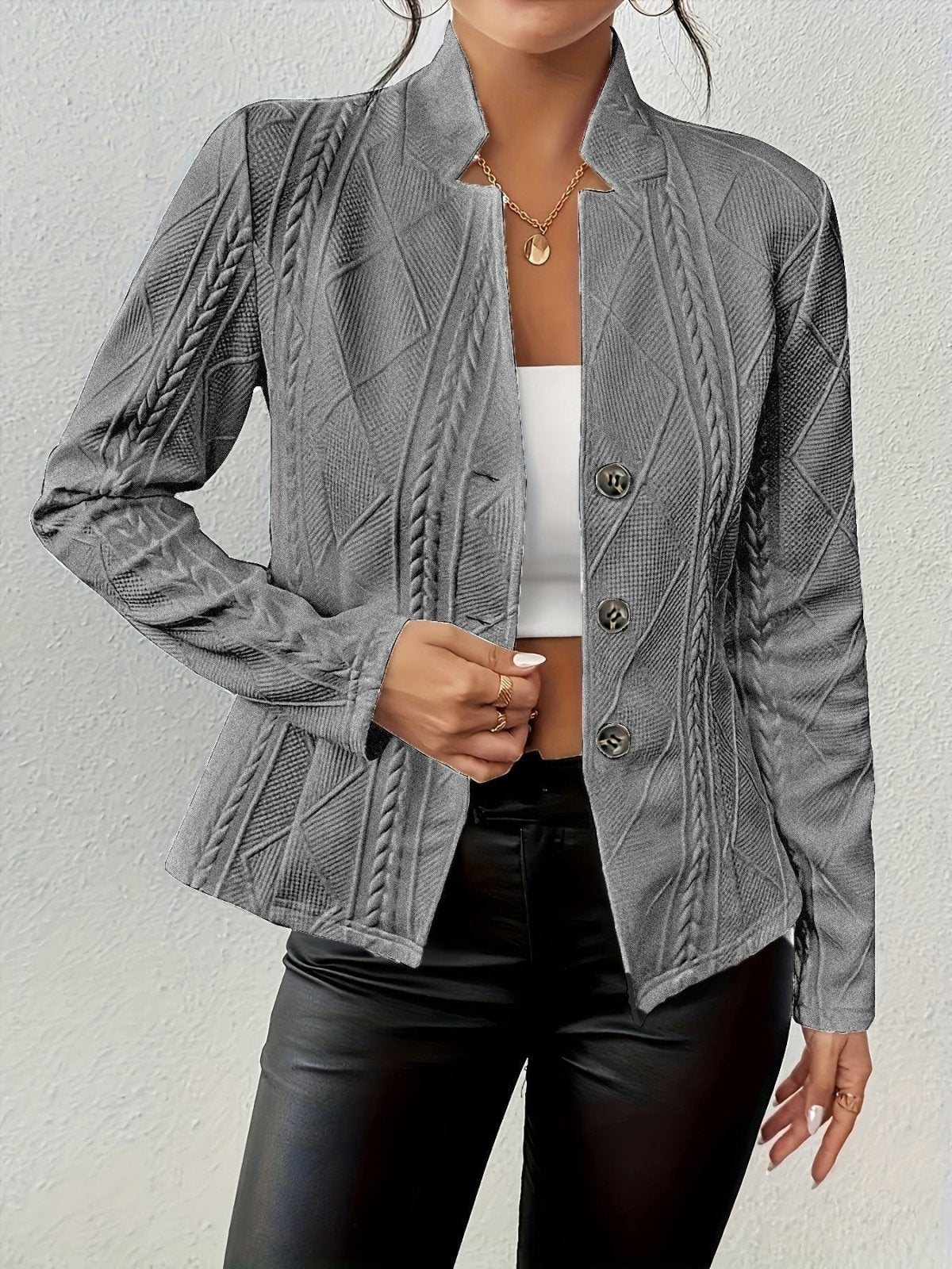 Miss | Blazer Dames Getailleerd Cable-Knit - Gebreid - Miss Madera MIS-1VYI2F