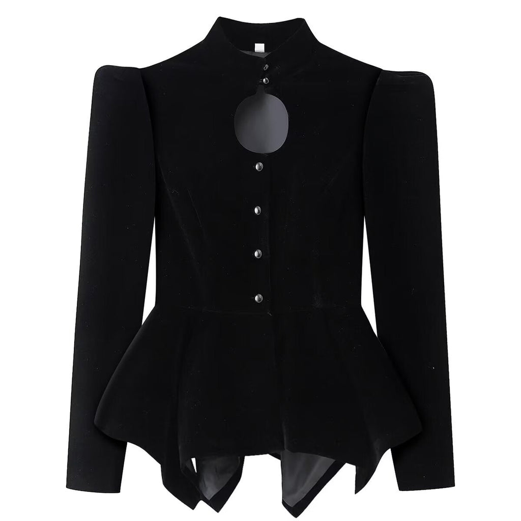 Miss | Blazer Dames Getailleerd Staande Kraag Cut-Out - Fluweel - Miss Madera MIS-2DR2Z8