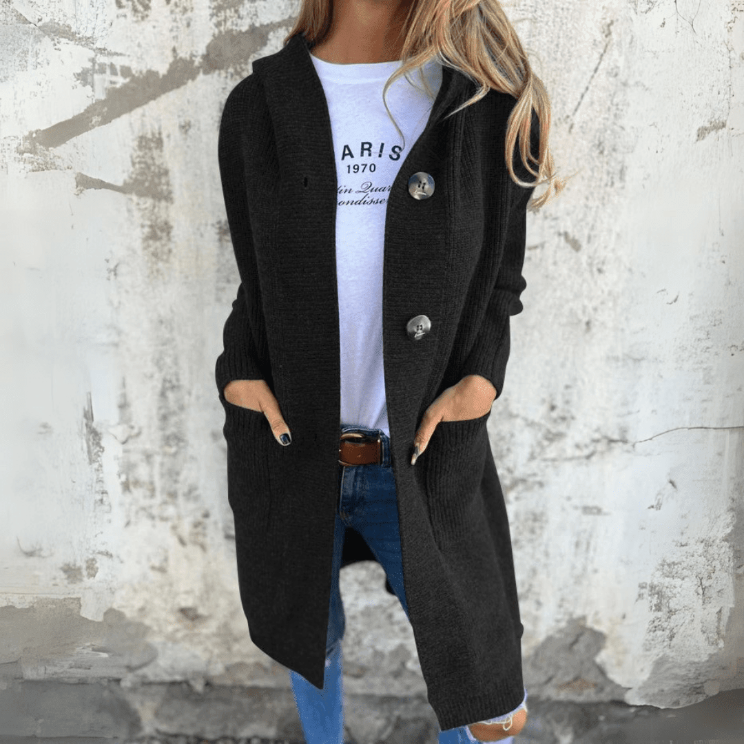 Miss | Blazer Dames Lang Open Model Lente/Herfst - Gebreid - Miss Madera MIS-L28BQM