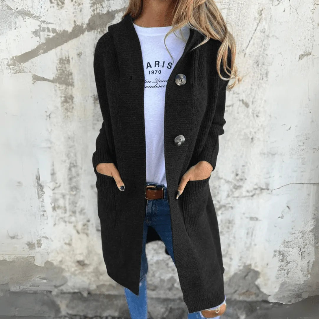 Miss | Blazer Dames Lang Open Model Lente/Herfst - Gebreid - Miss Madera MIS-L28BQM