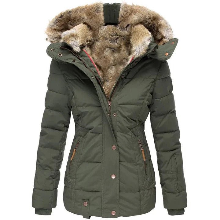 Blazer Dames Zwart Lange Gewatteerde Polyester – Winter - Groen