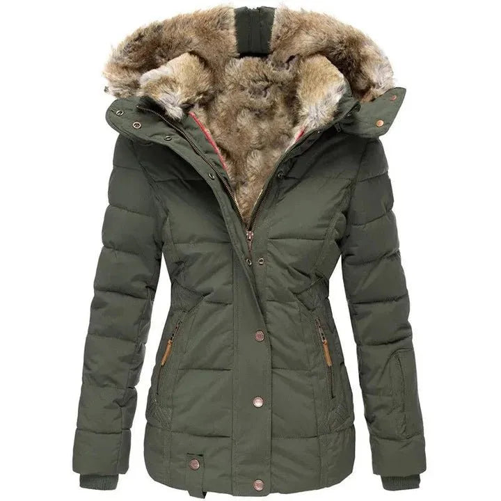 Blazer Dames Zwart Lange Gewatteerde Polyester – Winter - Groen