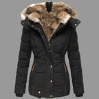 Blazer Dames Zwart Lange Gewatteerde Polyester – Winter - Zwart