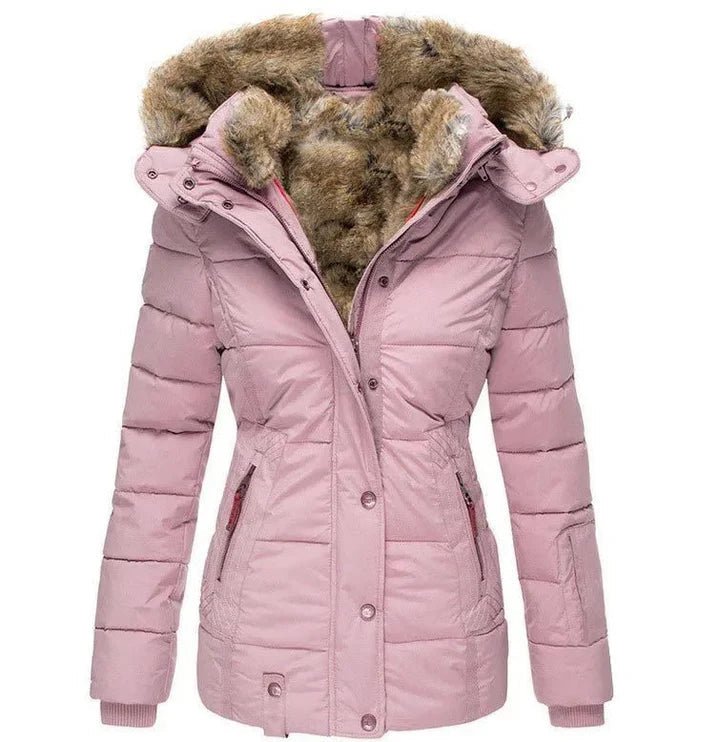 Blazer Dames Zwart Lange Gewatteerde Polyester – Winter - Roze
