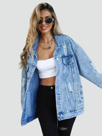 Miss | Blazer Dames Oversize Denim - Katoen - Miss Madera MIS-ZJ7QAN