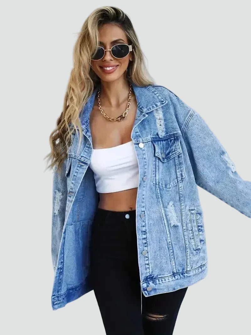 Miss | Blazer Dames Oversize Denim - Katoen - Miss Madera MIS-ZJ7QAN