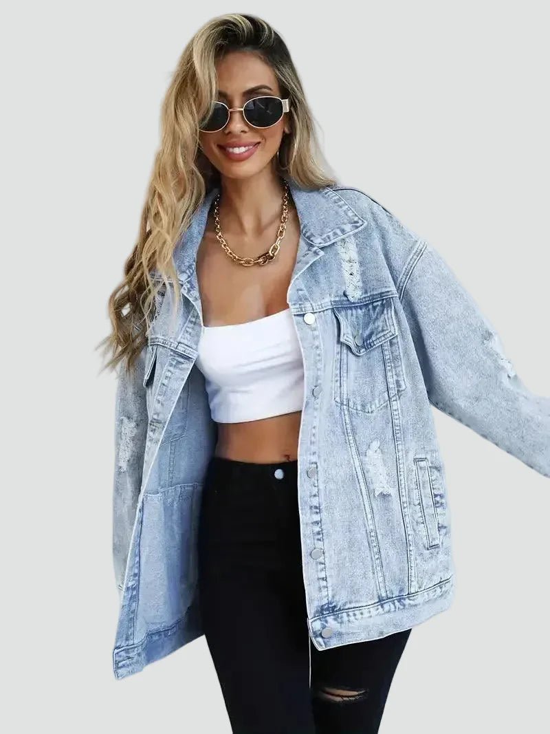 Miss | Blazer Dames Oversize Denim - Katoen - Miss Madera MIS-ZJ7QAN