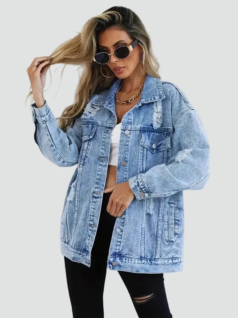 Miss | Blazer Dames Oversize Denim - Katoen - Miss Madera MIS-ZJ7QAN