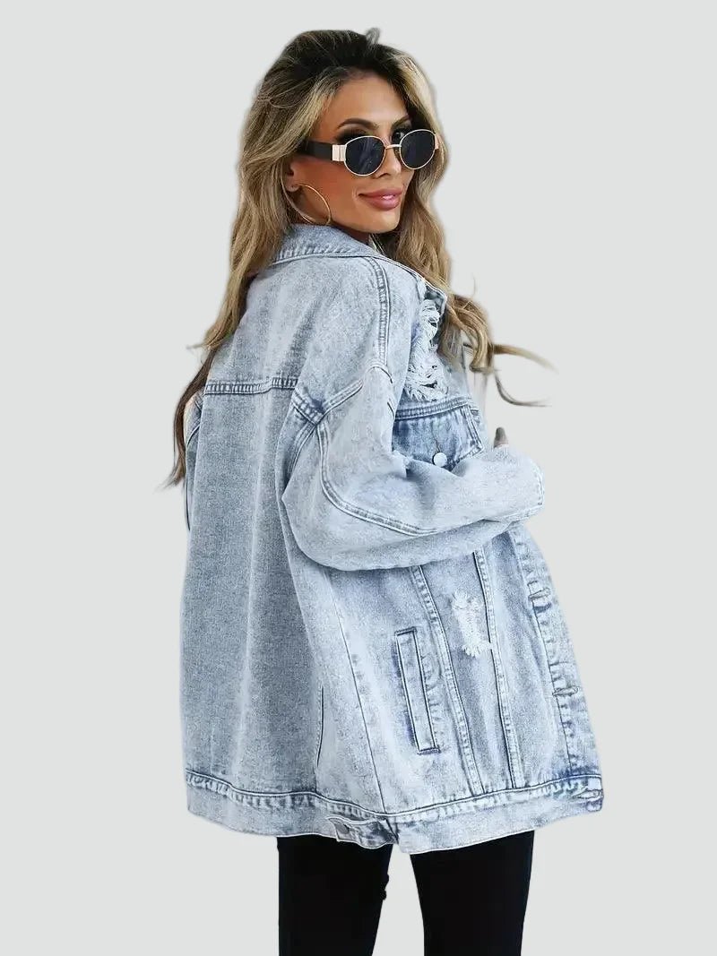 Miss | Blazer Dames Oversize Denim - Katoen - Miss Madera MIS-ZJ7QAN